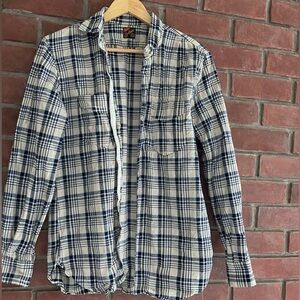 Vintage Sportswear Hemp Cotton Plaid Shirt USA Distressed Grunge Medium